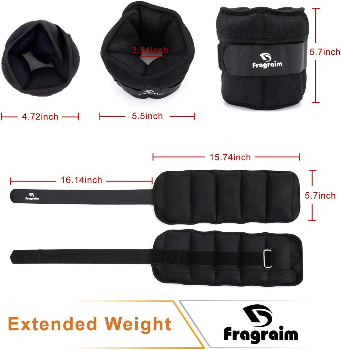 Adjustable Ankle Weights 1-3/4/5/6/8/10/12/15/20 LBS Pair with Removable Weight for Jogging, Gymnastics, Aerobics, Physical Therapy